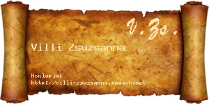 Villi Zsuzsanna névjegykártya